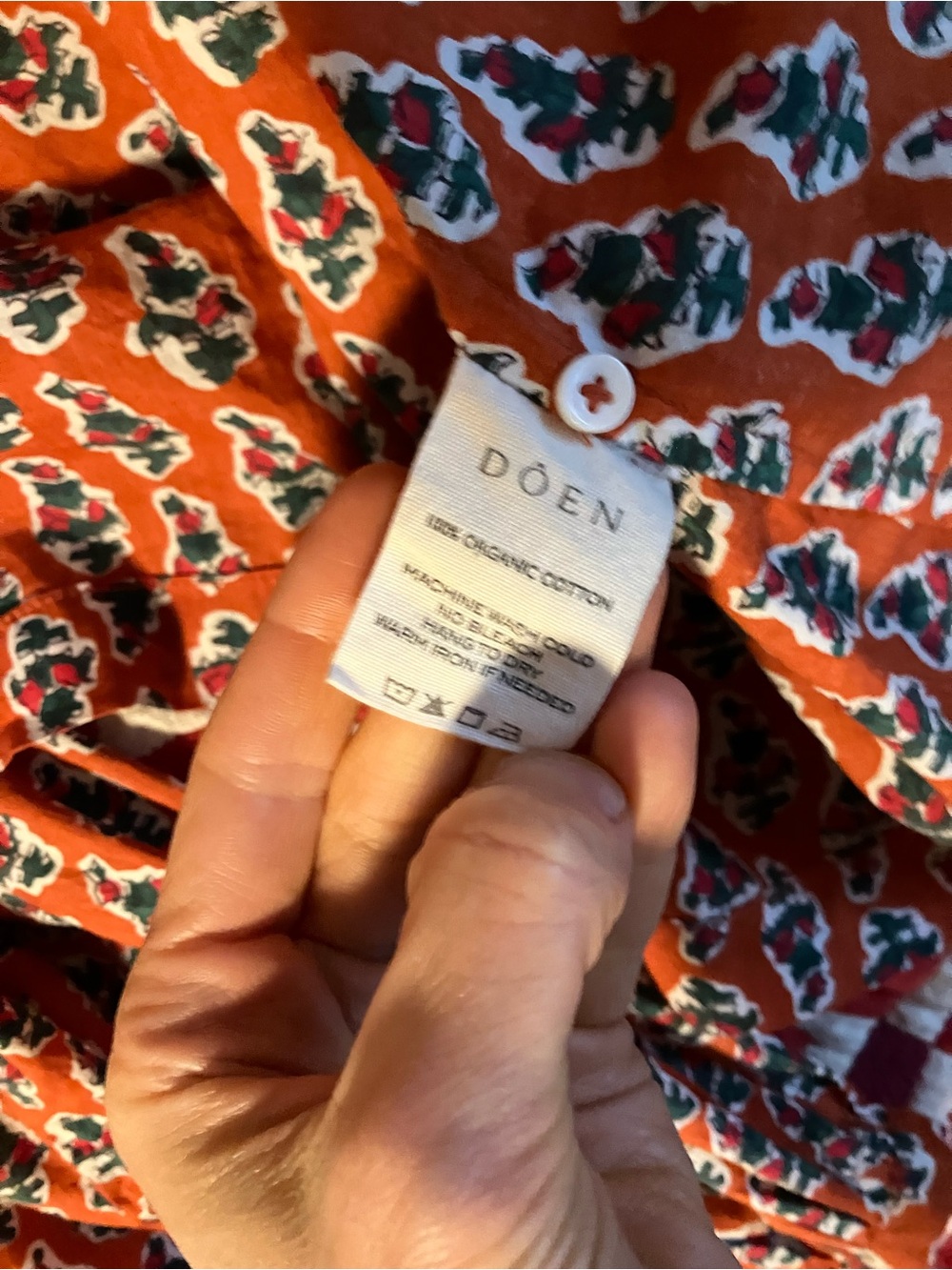 Doen Burnt Orange Printed Peasant Blouse - Picture 3 of 3